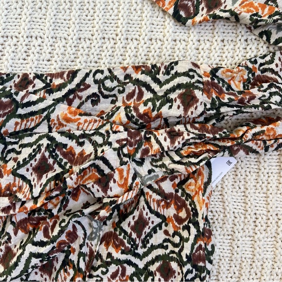 Zara Abstract Print Mini Skirt | Green, Orange, Beige | Size: M | Women - Picture 6 of 11